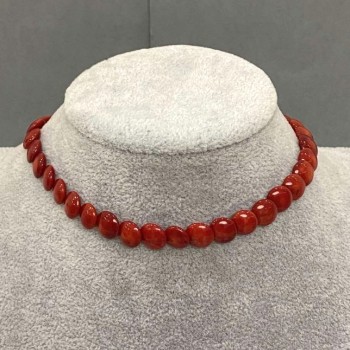 Choker s mincovým korálkem 8,5 mm, délka 38 cm + prodlužovací řetízek 5 cm
