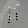 Сережки Xuping з чорними цирконами, довжина 30мм+-, товщина 6мм+- родій