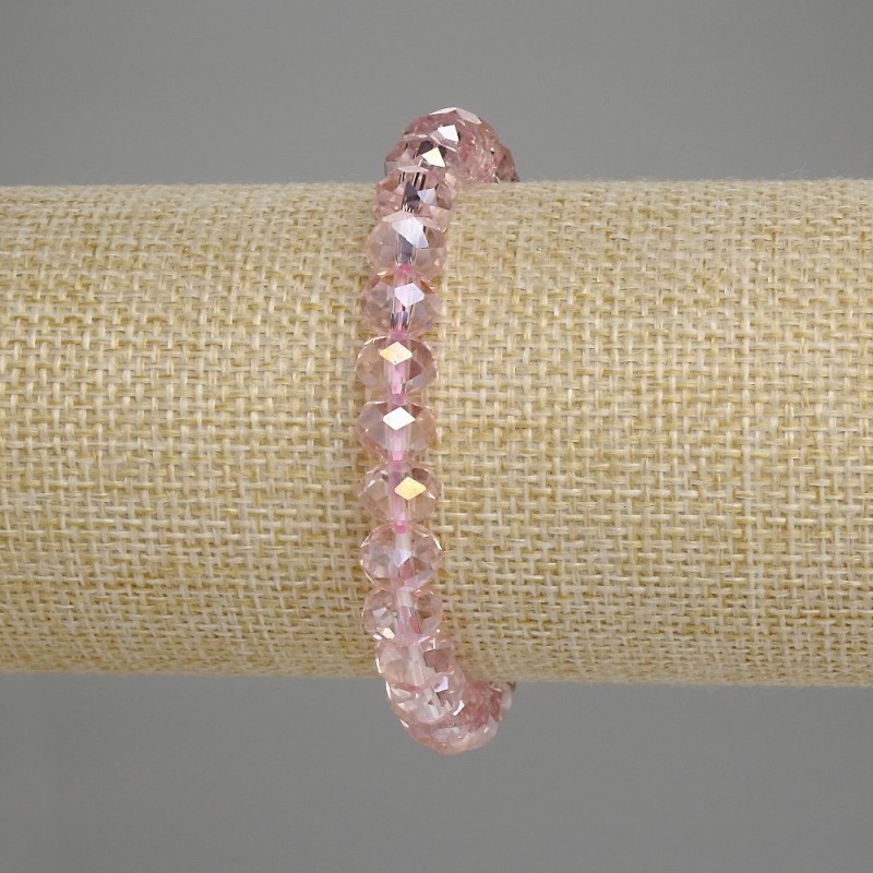 Náramek z českého křišťálu broušené rondely 8x6 mm, délka 18 cm, elastický