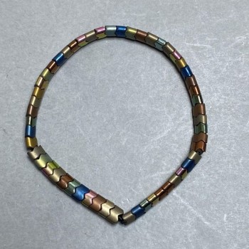 Náramek z hematitu «Vlna», průměr 5 mm, 5×4 mm, délka 18 cm, se strečovou osnovou