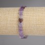 Náramek z ametystu ve tvaru srdcí, 8 mm, na elastické šňůře, délka 18 cm