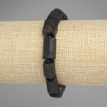 Náramek z turmalínu Sherl broušený, průměr 5–11 mm, rokajly 3 mm, délka 18 cm, elastický