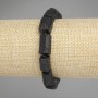 Náramek z turmalínu Sherl broušený, průměr 5–11 mm, rokajly 3 mm, délka 18 cm, elastický