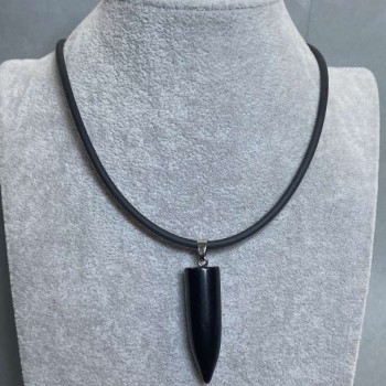 Sleva! Přívěšek z achátu – koule 42×12 mm (+-), na kaučukové šňůře, délka 60 cm + 5 cm prodlužovací řetízek