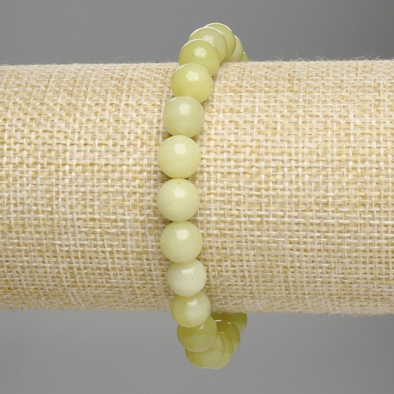 Náramek z citrínu, hladké kuličky, průměr 7,5 mm, délka 18 cm, na elastické šňůrce