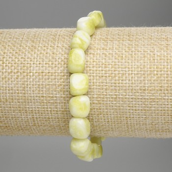 Браслет Жадеїт галтівка, діаметр 9-10х8мм+-, довжина 18см +- стрейч