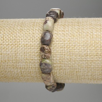 Náramek z jaspisu Picasso, facetovaný, průměr korálků 9–14×8–10 mm, délka 18 cm ±