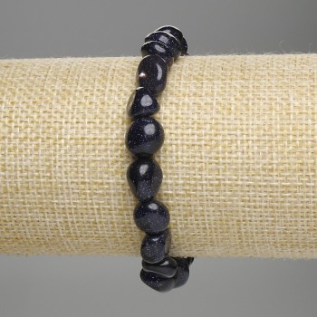 Náramek z aventurínu Noční Kaíra – galetové korálky, průměr 9–12 × 8–10 mm, délka 18 cm, elastický