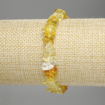 Náramek z drceného citrínu, průměr 6–13 × 2,5 mm ±, délka 18 cm ±, elastický