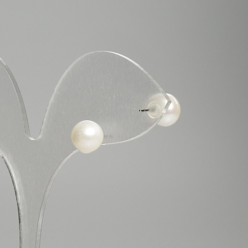 Náušnice pecky z říčních perel 8 mm+