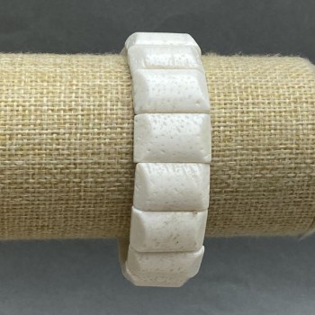 Náramek z houbového korálu, články 20×13 mm, délka 18 cm, elastický