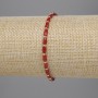 Náramek z českého křišťálu, červený, facettovaný válec 5×3 mm ±, korálky 2 mm ±, délka 18 cm, pružný
