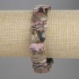 Náramek z rhodonitu, broušené články 15 × 10 mm, délka 18 cm, elastický