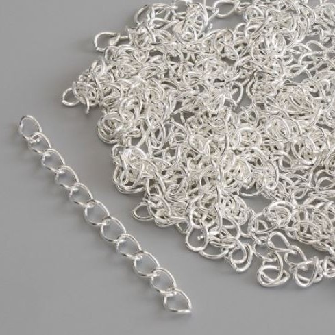 Doplňkový prodlužovací řetízek 7 cm – barva kovu světlé stříbro – povrchová úprava (34 g ±)