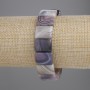 Náramek z botswanského achátu, obdélníkové články, rozměr 16×12 mm ±, délka 18 cm ±, elastický