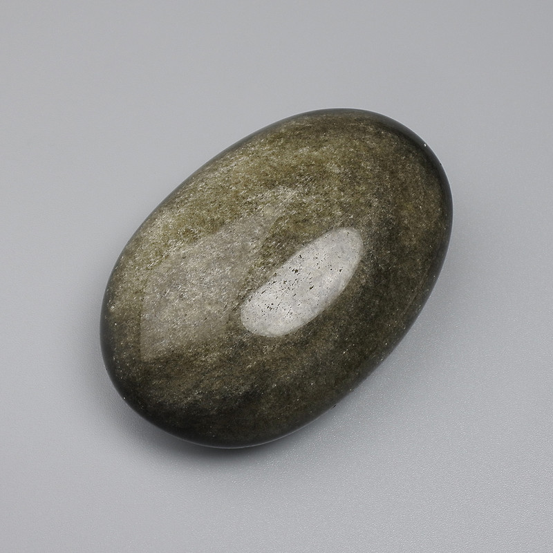 Přírodní kámen Sluneční obsidián – fasetovaná korálka bez dírky 50×35 mm ± (na 100 g ±)