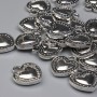 Přívěšek srdce, barva kovu stříbrná, průměr 13×11,5 mm, 5 mm ± balení 20 g (~21 ks)