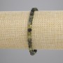 Náramek ze zeleného turmalínu, facetovaný kubický korálek 4×4 mm, délka cca 18 cm, elastická šňůra