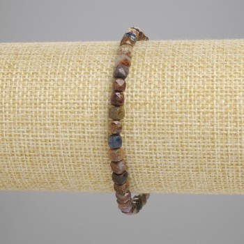 Náramek z petersitu s broušenými kubíky 4×4 mm, délka 18 cm ±, elastický