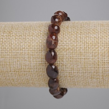Náramek z granátu hesonitu, galetový, průměr 9–13×8–10 mm, délka 18 cm, elastický