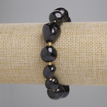 Браслет Гранат галтівка, діаметр 11-15х11-13мм+- бісер 3мм+-, довжина 18см+- стрейч