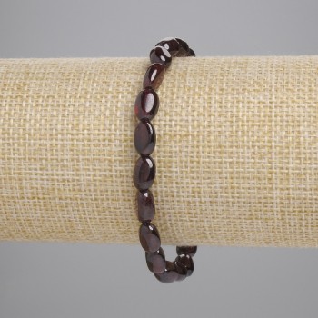 Náramek z granátu facettovaného, průměr 9×6 mm, délka 18 cm, elastický