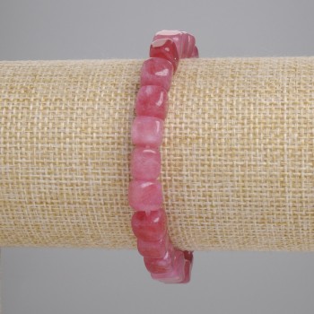 Náramek z turmalínu, kostkové korálky, průměr 8 mm, délka 18 cm, elastický