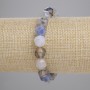Náramek z achátu „Žíly draka“, facetovaný, průměr korálků 9,5×8,5 mm, délka 18 cm, elastický