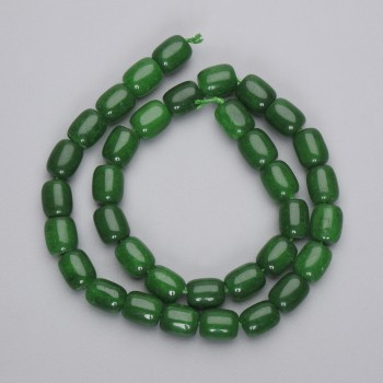 Korálky chrysoprasu barilové, průměr 10×8 mm, 5 mm ± na niti, délka 37 cm