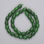 Korálky chrysoprasu barilové, průměr 10×8 mm, 5 mm ± na niti, délka 37 cm