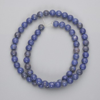 Korálky z houbového korálu – hladká kulička, průměr 6 mm, délka cca 39 cm, na vlasové niti