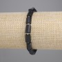 Náramek z turmalínu Šerl, broušený, průměr 9–10×6 mm ±, rokajl 3 mm ±, délka 18 cm ±, na elastické šňůře