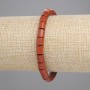 Náramek z červeného jaspisu – cylindrické korálky, průměr 6×6 mm, elastický, délka 18 cm+
