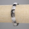Náramek z rutilového křemene, vlásený křemen, facetované čtvercové korálky, průměr 9–10×9–10 mm ± (elastické lanko), délka 18 cm+