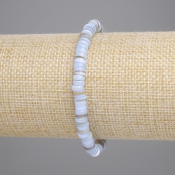 Браслет з мушлі Скафарка рондель, діаметр 5х2мм+-, довжина 18см+- стрейч