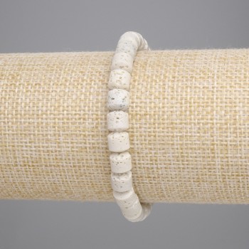 Браслет вулканічна Лава циліндр, діаметр 6х6мм+-, довжина 18см+- стрейч