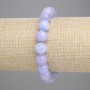Náramek z akvamarínu – hladké kuličky, průměr 10 mm +-, délka 18 cm +-, elastický