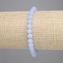Náramek z akvamarínu, hladké korálky, průměr 6 mm, délka 18 cm, elastický