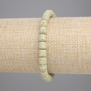 Браслет салатова вулканічна Лава циліндр, діаметр 6х6мм+-, довжина 18см+- стрейч