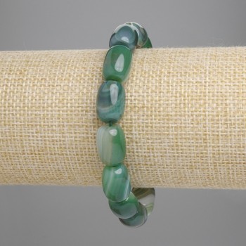 Náramek z achátu barilového tvaru 13×10 mm, délka 18 cm, elastický