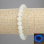 Náramek z modrého onyxu (modře svítící) hladké korálky, průměr cca 8 mm, délka cca 18 cm, na gumičce
