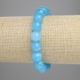 Náramek z akvamarínu – hladké kuličky, průměr 10 mm ±, délka 18 cm ±, elastický