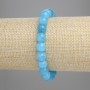 Náramek z akvamarínu – hladké korálky, průměr 8 mm, délka 18 cm, elastické