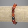 Náramek z fasetovaného achátu, rhombový tvar, 10 × 8 mm ±, délka 18 cm, elastický