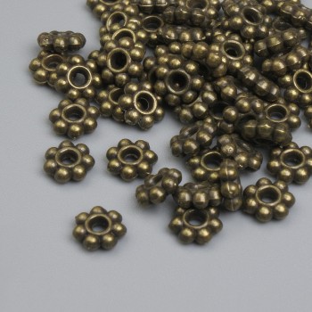 Bronzová korálková vložka, barva kovu bronz, průměr 5,5×1,5 mm ± otvor 2 mm ± balení ≈ 48 ks