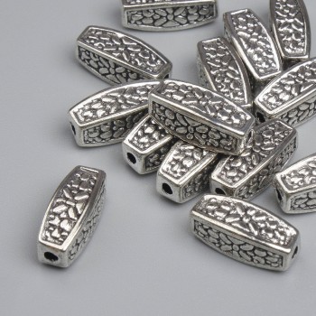 Bižuterní korálka-vložka, barva kovu stříbrná, průměr 12,5×5 mm, otvor 2 mm, balení cca 14 ks.