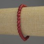 Náramek z korálu, broušené kuličky, průměr 6 mm ±, délka 18 cm, pružný