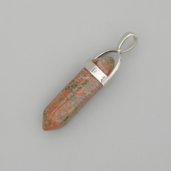 Přívěšek z heliotropu ve tvaru šestiúhelníku 4 cm