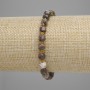Náramek z krajinného jaspisu, broušené kubické korálky 6×6 mm ±, 3 mm korálky ±, délka 18 cm ±, elastická šňůrka