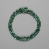 Malachitové korálky, broušené kubické (3×3 mm), délka 39 cm, navléknuté na niti